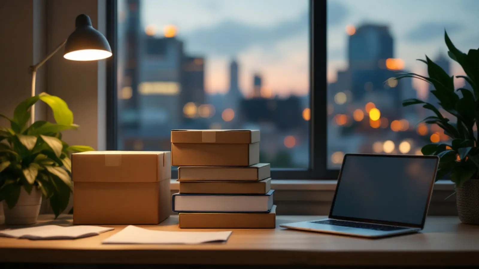 Cajas de archivo y carpetas apiladas sobre una mesa de oficina en Ciudad de Panamá, listas para revisar